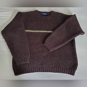 Vintage 90's J.Crew Brown Wool Crewneck Sweater Men's Size L